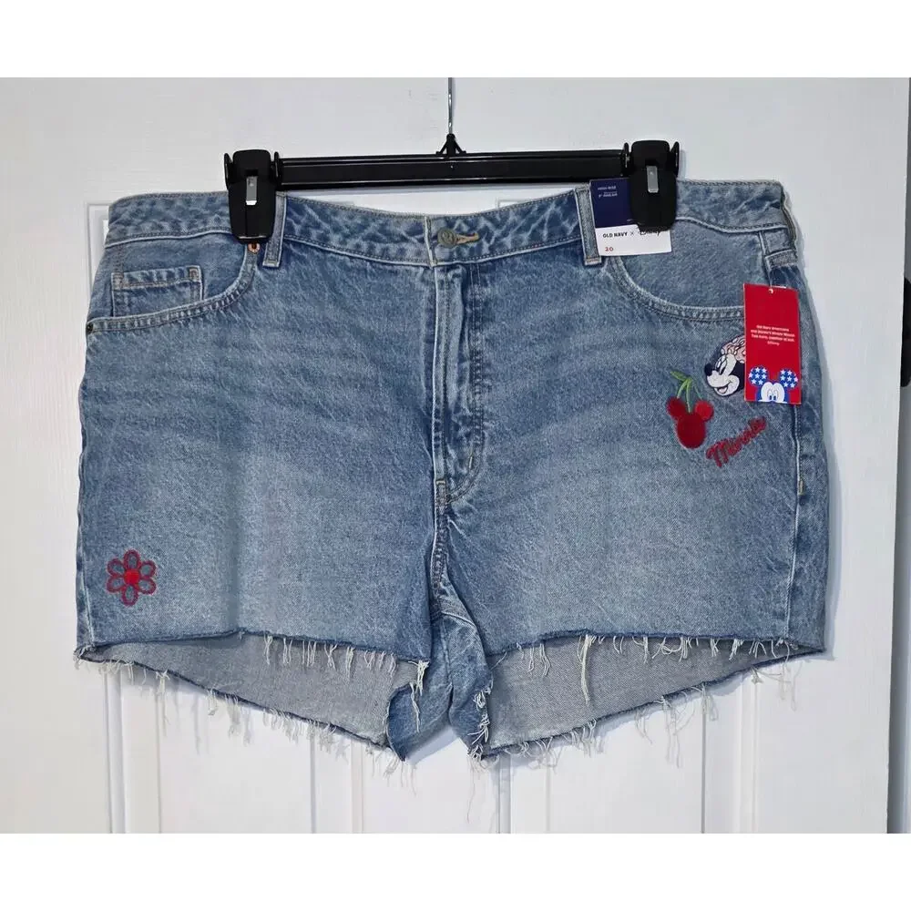 Old Navy x Disney High Waisted OG Jean Cut Off Shorts Size 20 - Picture 1 of 7